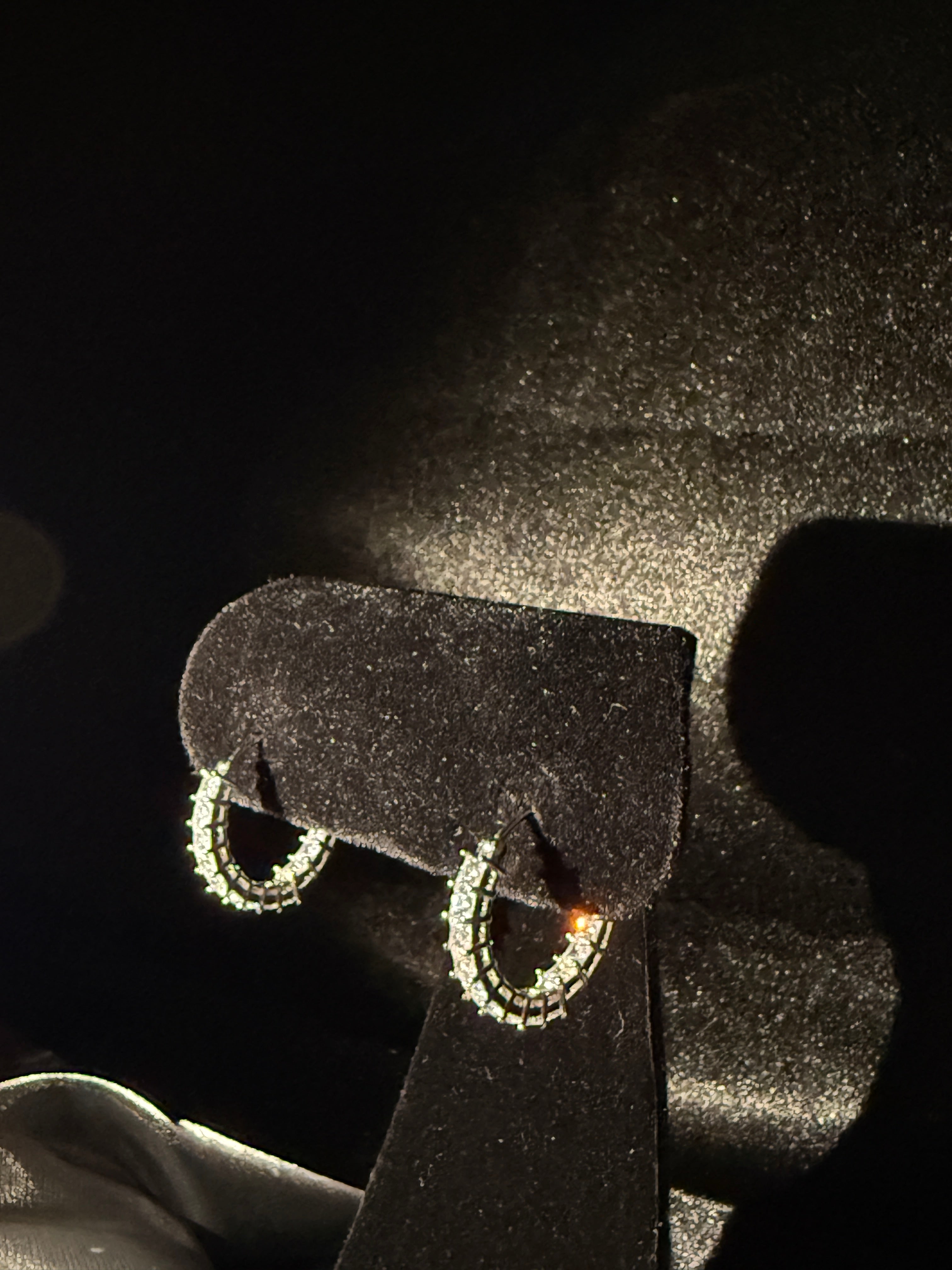 92.5 Sterling Silver Radiant Sparkle Sterling Silver Hoop Earrings