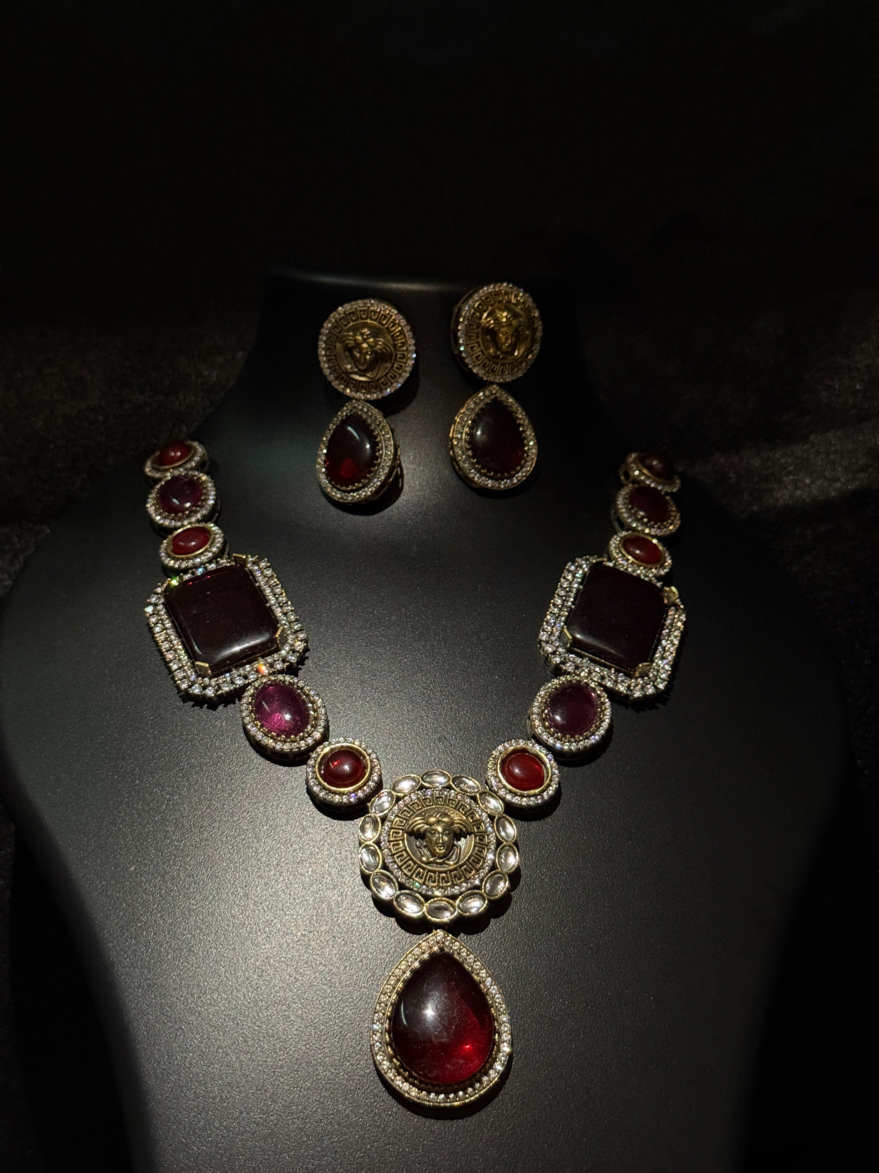 Royal Medallion Statement Necklace Set