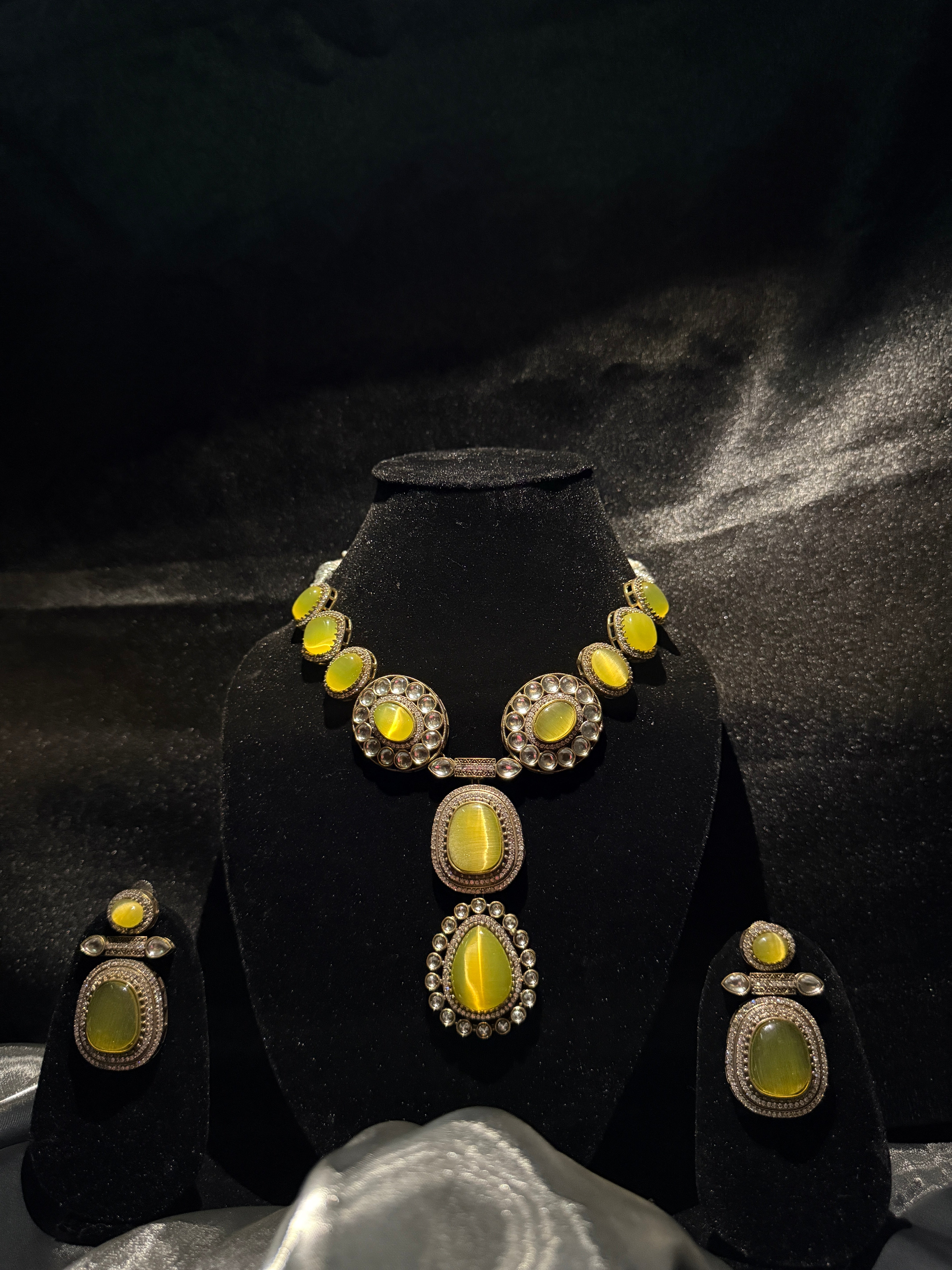 Kundan Statement Necklace Set with Earrings