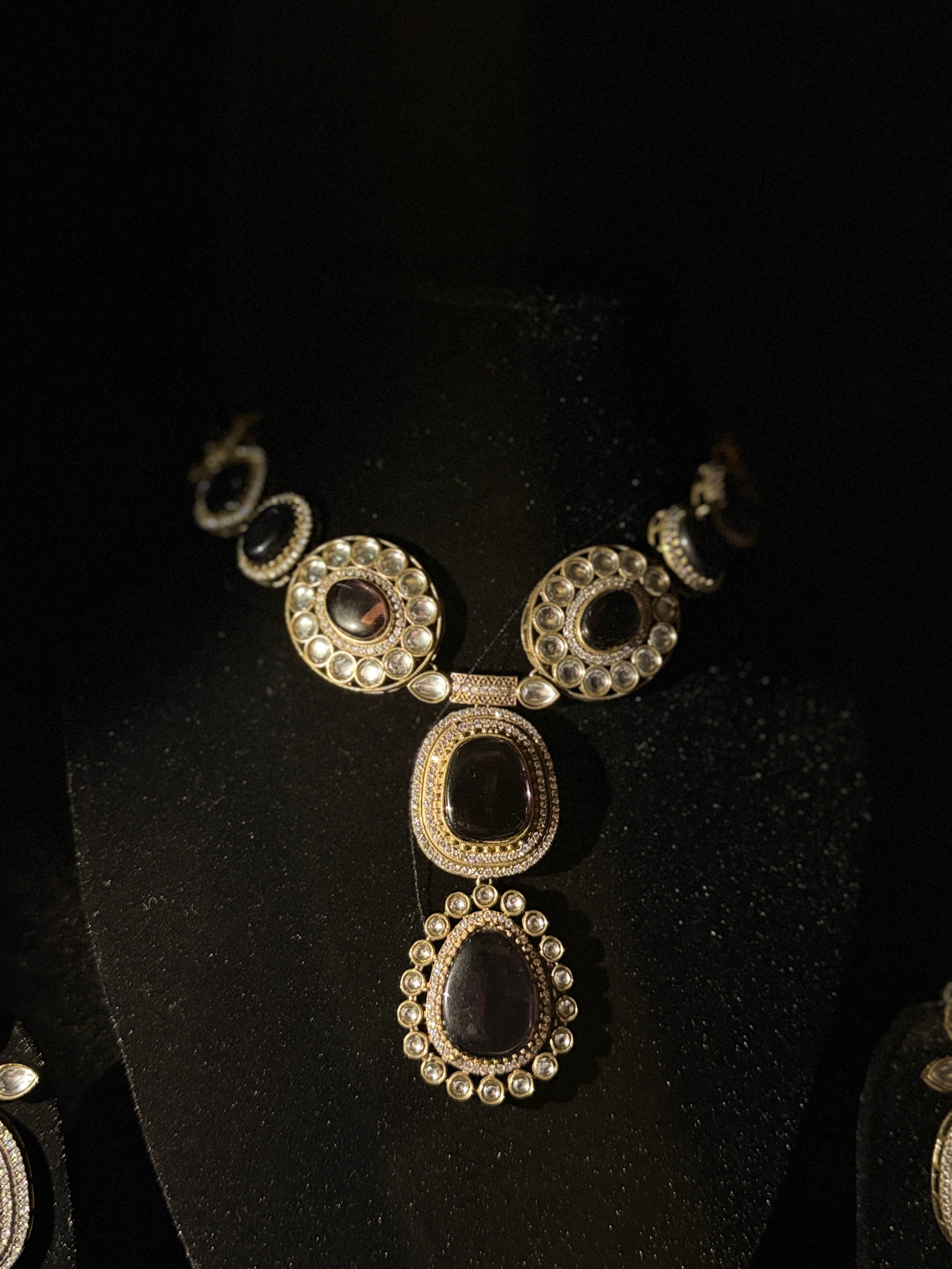 Kundan Statement Necklace Set with Earrings
